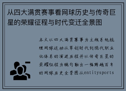 从四大满贯赛事看网球历史与传奇巨星的荣耀征程与时代变迁全景图